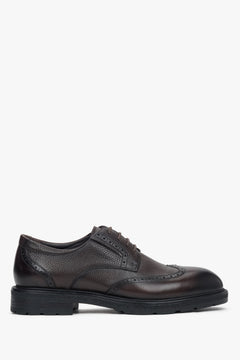 Men’s Dark Brown Brogue Shoes made of Genuine Leather Estro ER00118236.