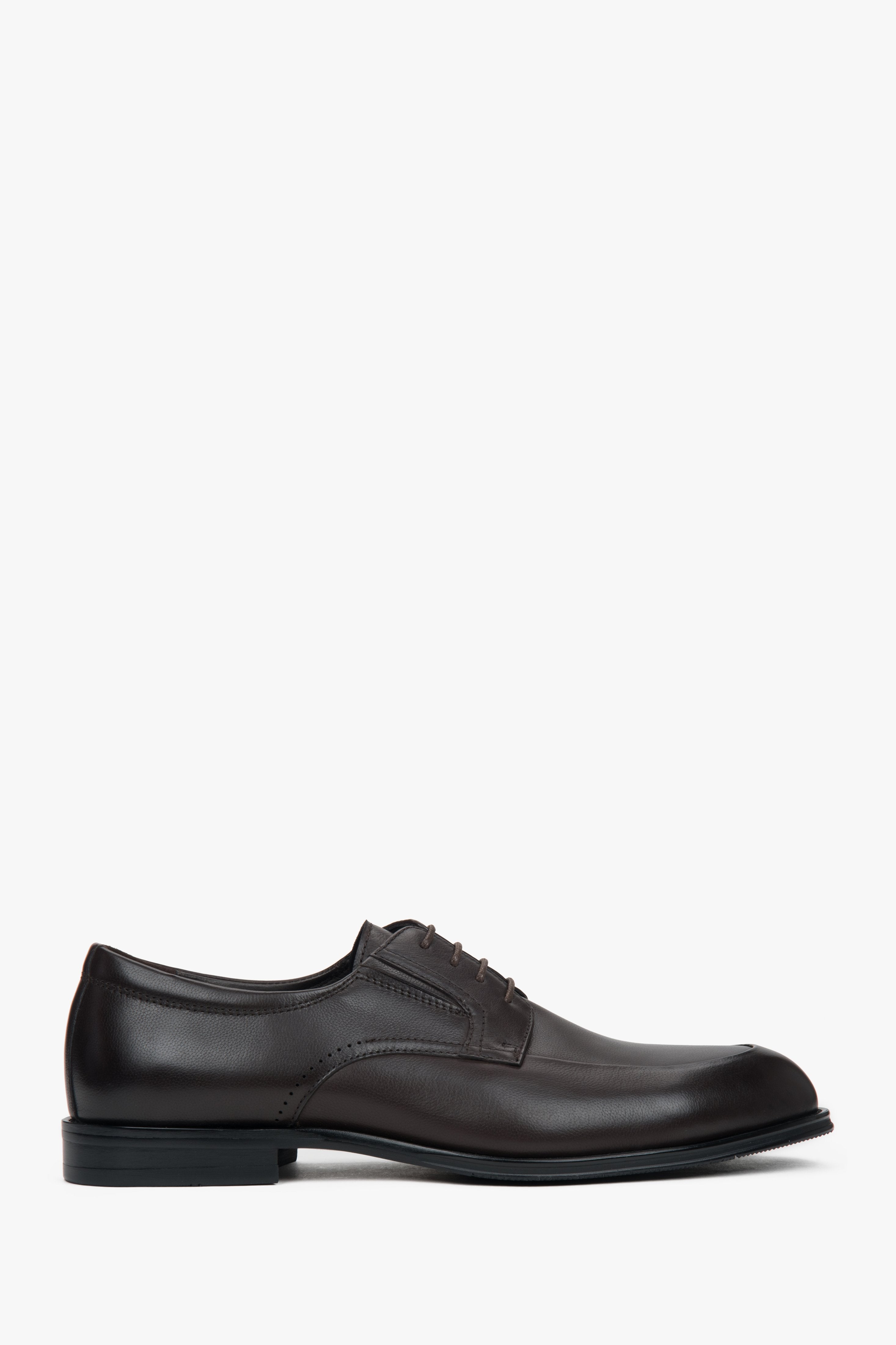 Men’s Dark Brown Derby Shoes in Genuine Leather Estro ER00117507.