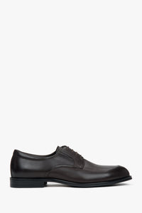 Men’s Dark Brown Derby Shoes in Genuine Leather Estro ER00117507.