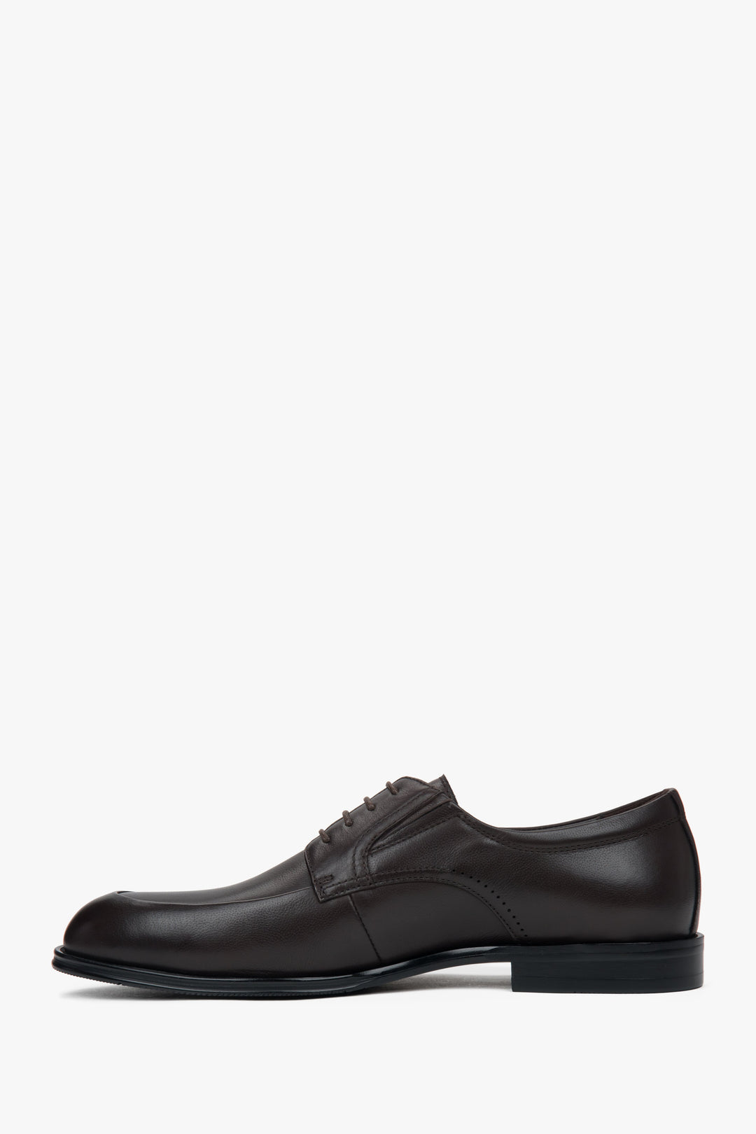 Dark brown men's derby shoes made of genuine leather, Estro.