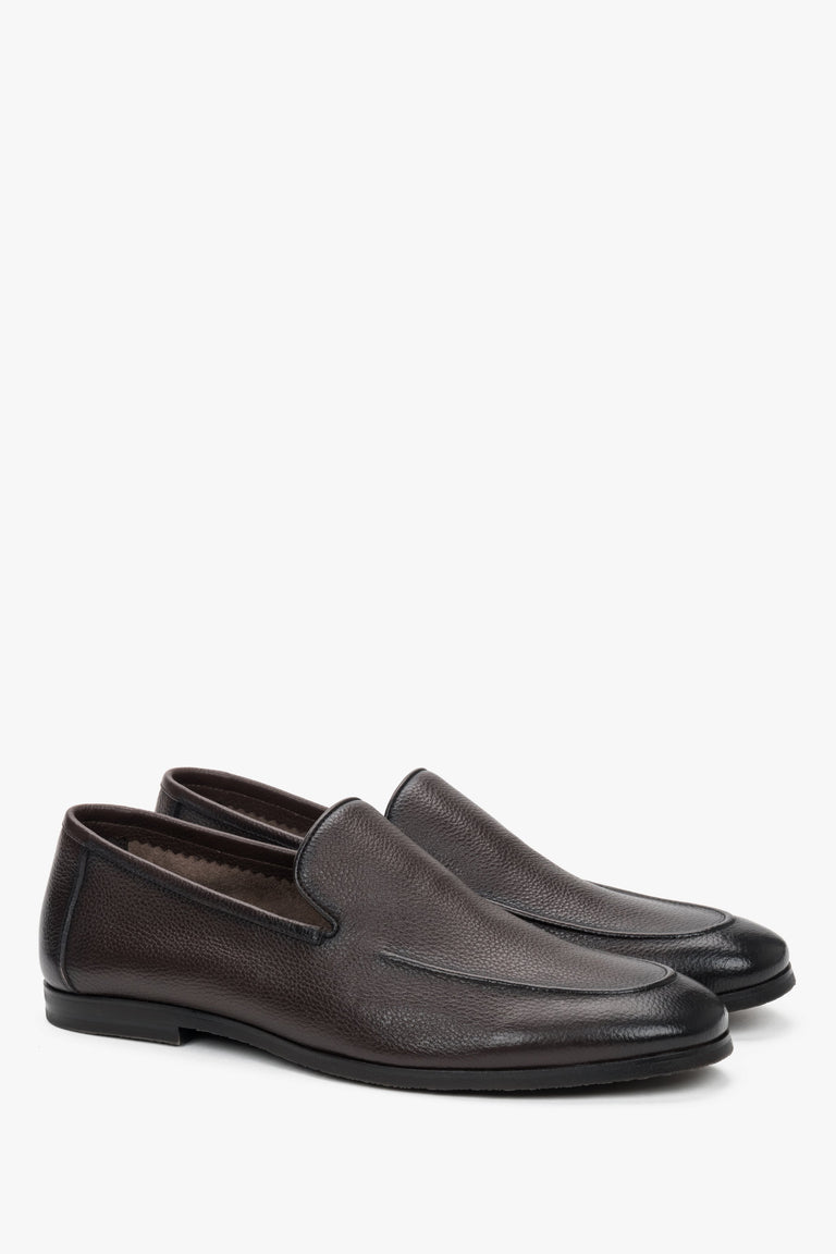 Men's Dark Brown Formal Loafers in Genuine Leather Estro ER00119404.