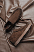 Men's Dark Brown Genuine Velour High-Top Loafers Estro ER00120638.