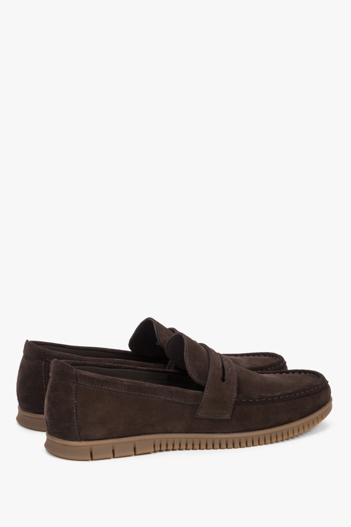 Estro men's dark brown loafers, crafted from Premium natural Italian velour.
