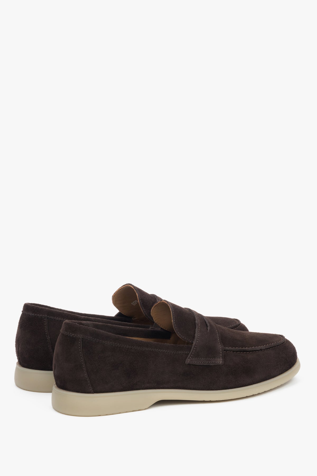Dark brown men’s loafers Estro, crafted from Premium Italian genuine velour.