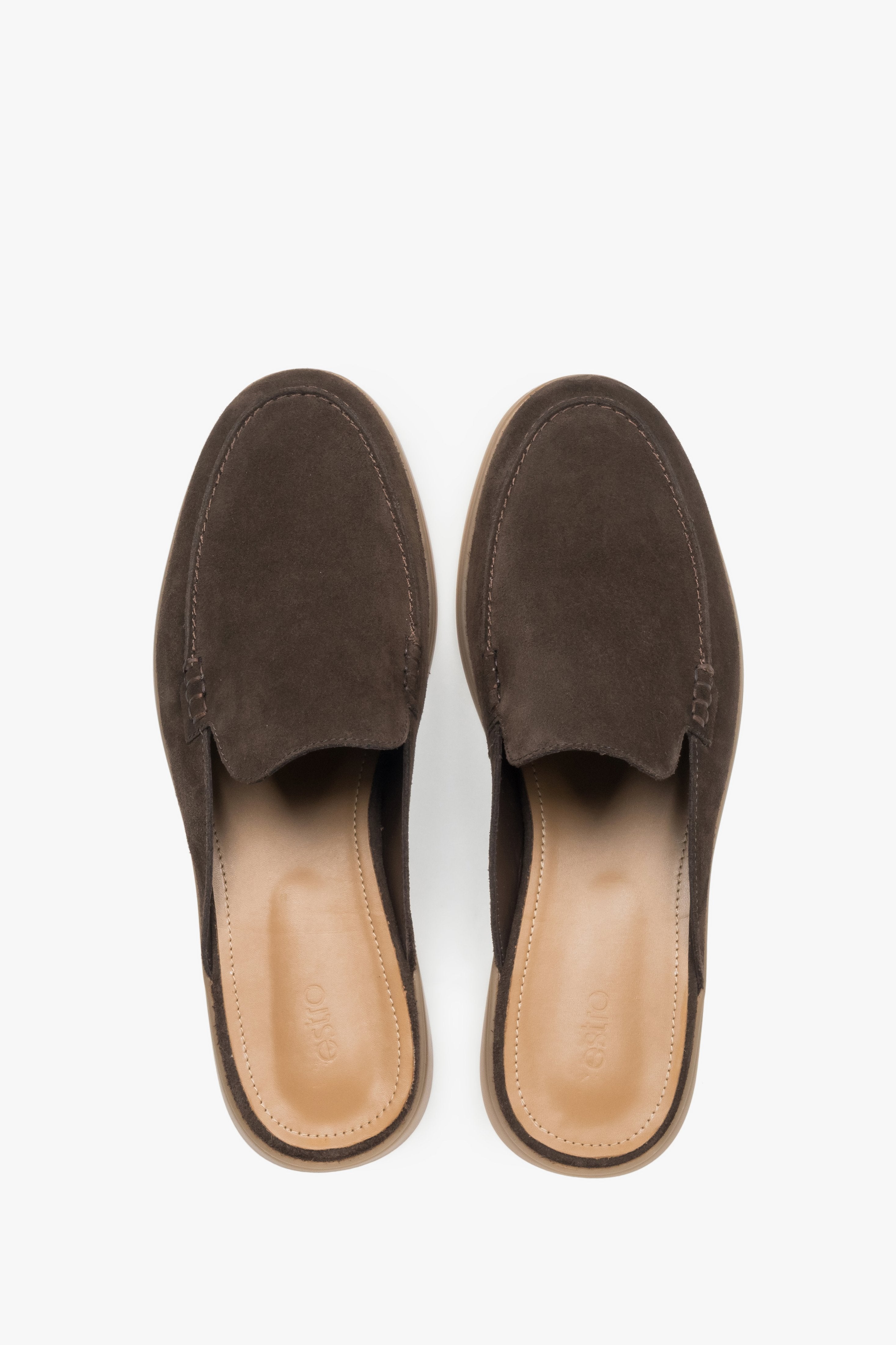 Made of premium Italian genuine leather, dark brown men’s mule sandals Estro.