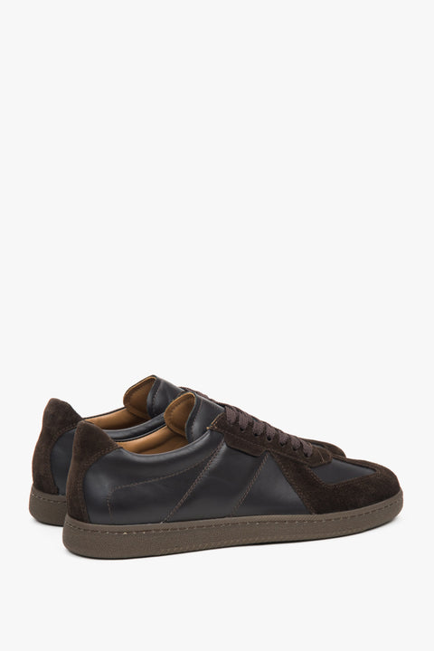 Men’s dark brown sneakers Estro ER00118069 made of premium Italian leather and velour.