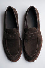 Men's Dark Brown Soft Loafers in Genuine Velour Estro ER00119039.