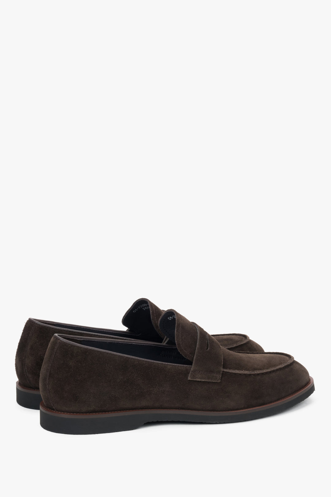 Comfortable men’s loafers Estro in dark brown genuine velour.