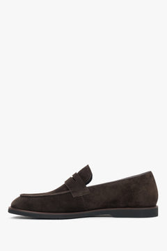 Dark brown slip-on loafers designed for comfort and style.