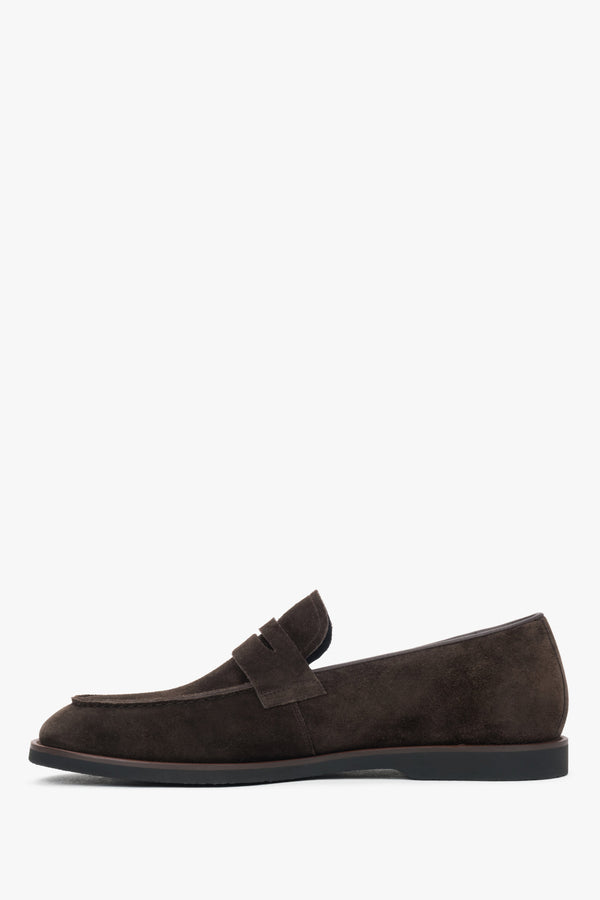 Dark brown slip-on loafers designed for comfort and style.