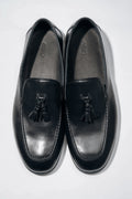 Men's Elegant Black Tassel Loafers in Genuine Leather Estro ER00119072.
