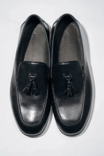 Men's Elegant Black Tassel Loafers in Genuine Leather Estro ER00119072.