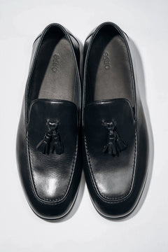 Men's Elegant Black Tassel Loafers in Genuine Leather Estro ER00119072.