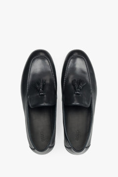 Black loafers with soft leather lining and insole.
