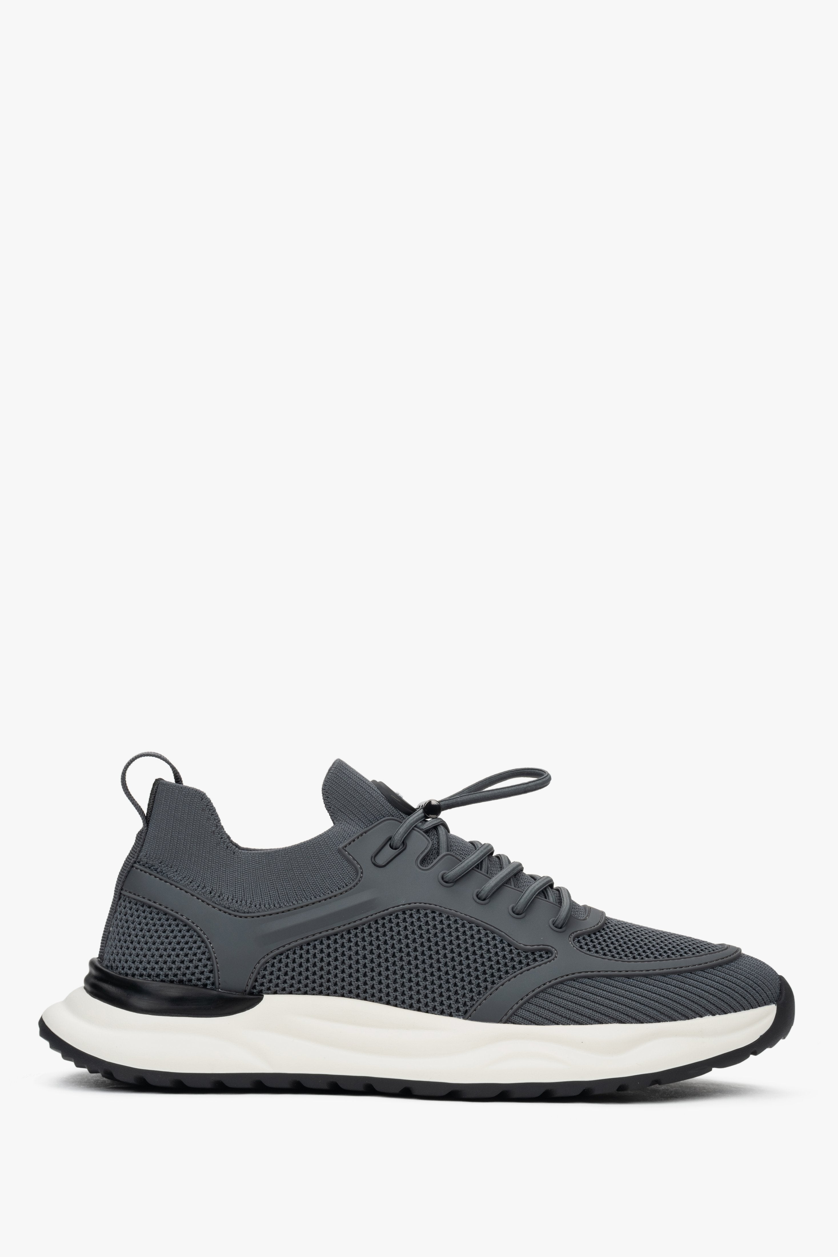 Men’s Grey Sport Sneakers in Soft Textiles with Breathable Mesh ES8 ER00117001