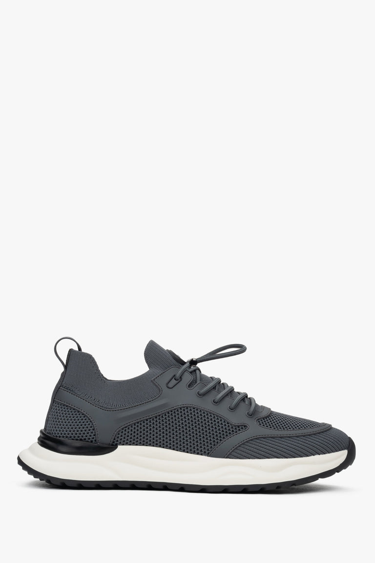 Men’s Grey Sport Sneakers in Soft Textiles with Breathable Mesh ES8 ER00117001