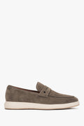 Men's Grey Velour Loafers on a Flexible Sole Estro ER00119034.