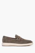 Men's Grey Velour Loafers on a Flexible Sole Estro ER00119034.