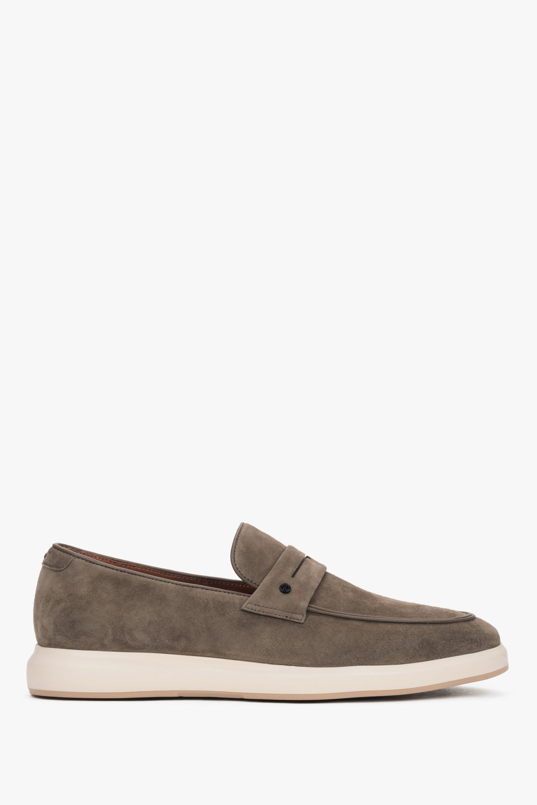 Men's Grey Velour Loafers on a Flexible Sole Estro ER00119034.