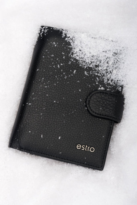 Men’s Handy Black Wallet in Genuine Leather Estro ER00116300.