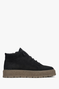 Men’s High Black Sneakers made of Premium Italian Nubuck with Fur Lining Estro ER00116394.