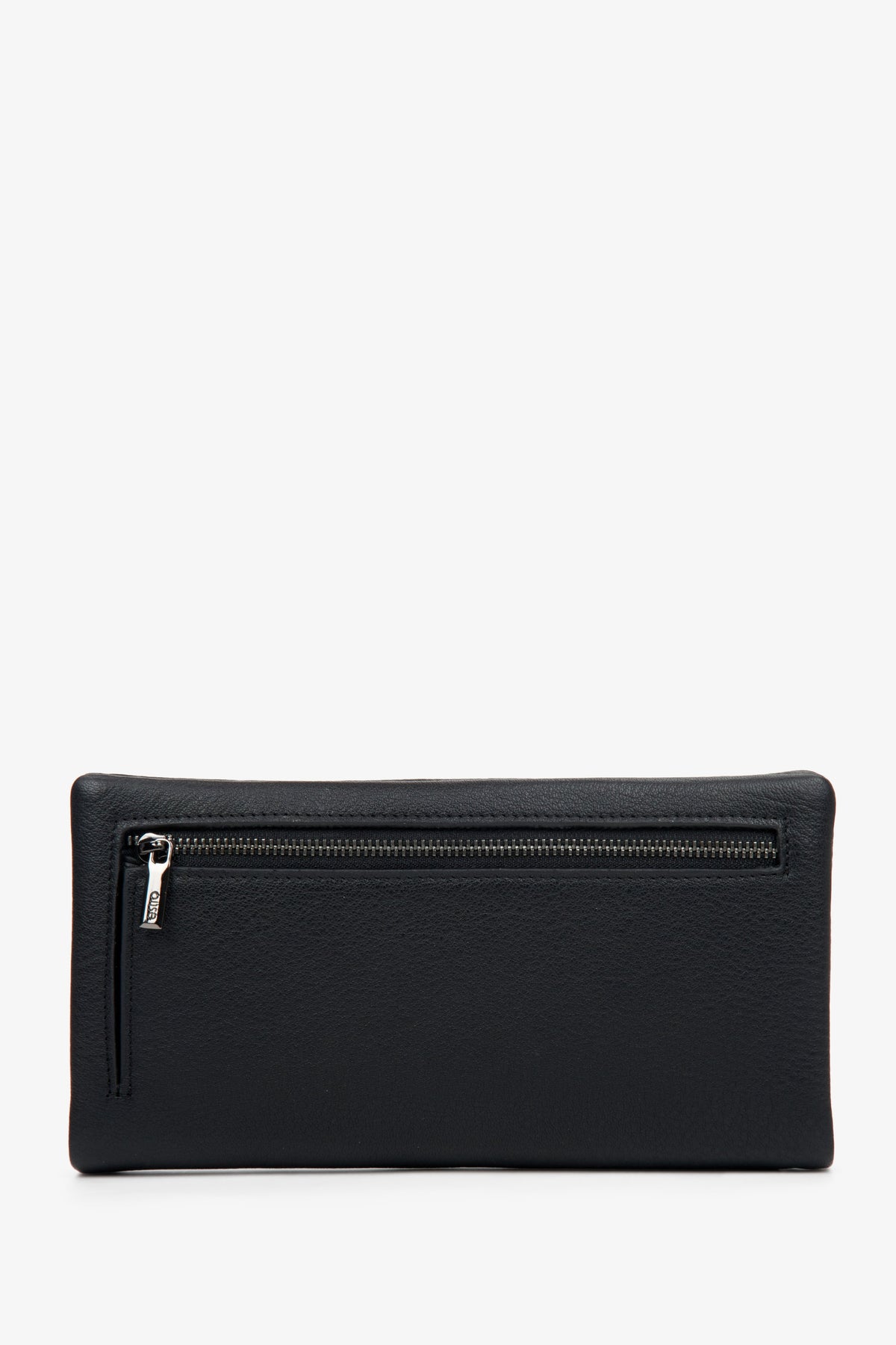 Men’s wallet, large, black, genuine leather, with detachable strap, Estro.