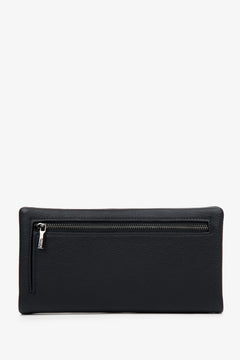 Men’s wallet, large, black, genuine leather, with detachable strap, Estro.