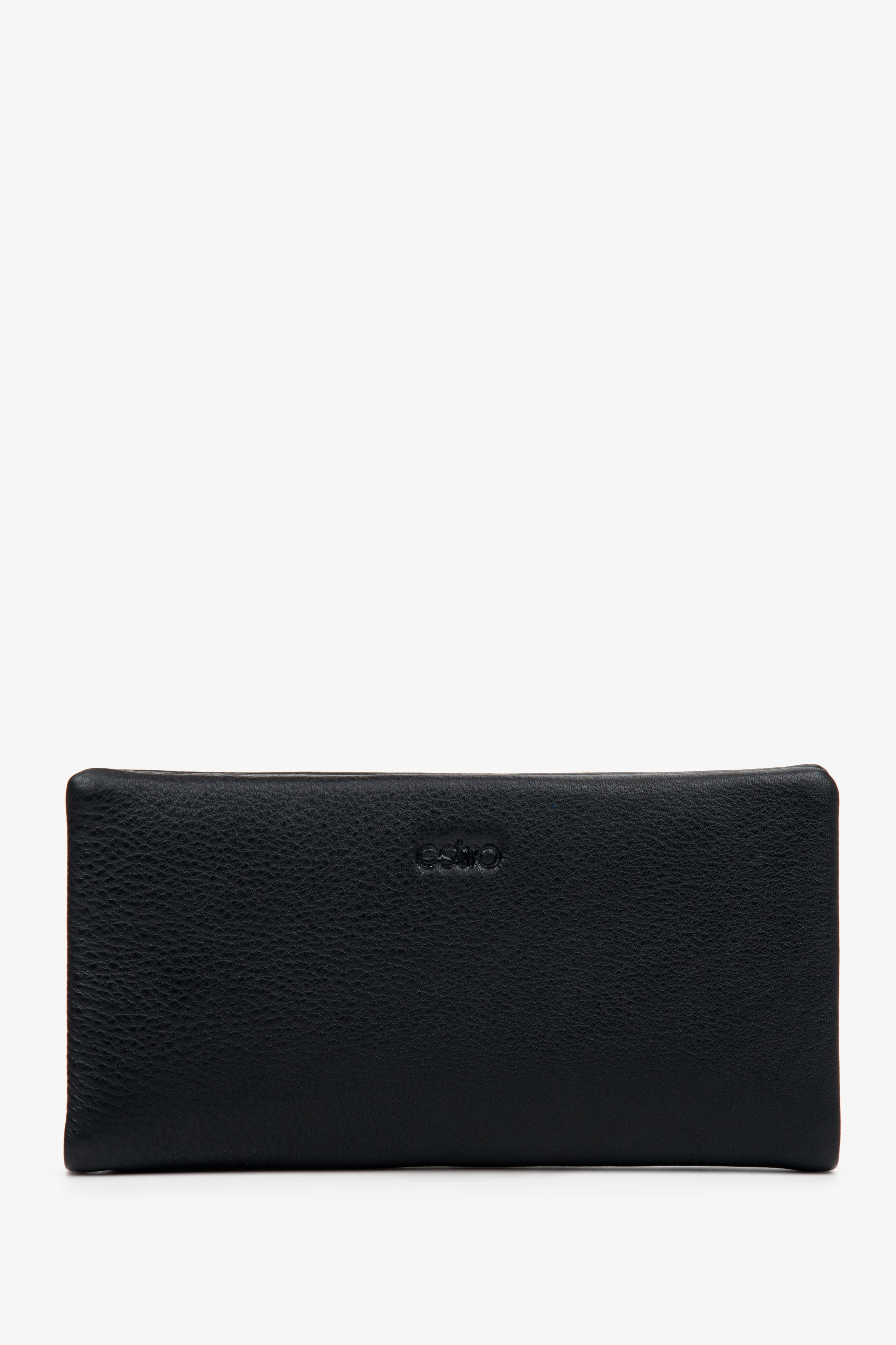 Men’s large black genuine leather wallet with detachable strap Estro.