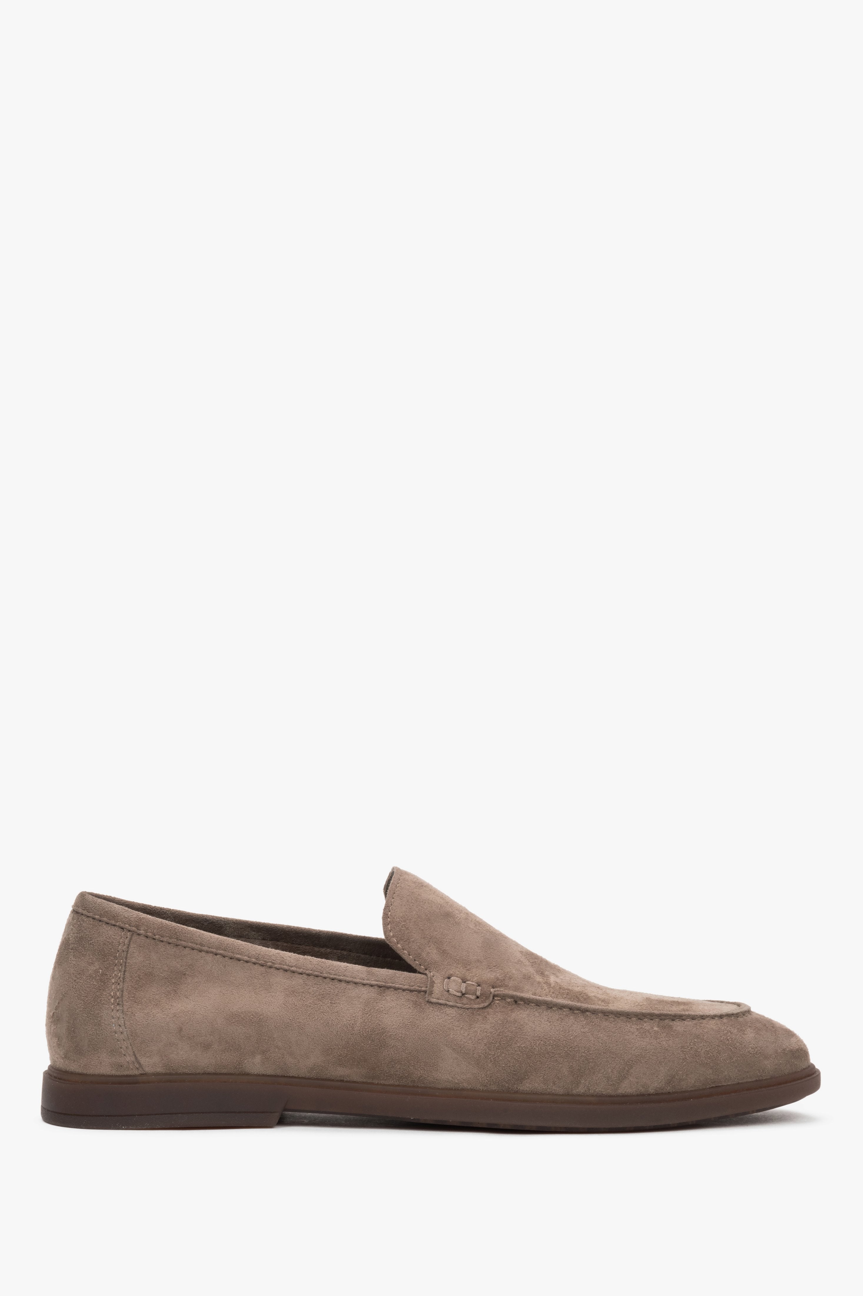 Men's Slim Khaki Loafers in Genuine Velour Estro ER00119402.