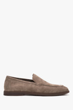 Men's Slim Khaki Loafers in Genuine Velour Estro ER00119402.
