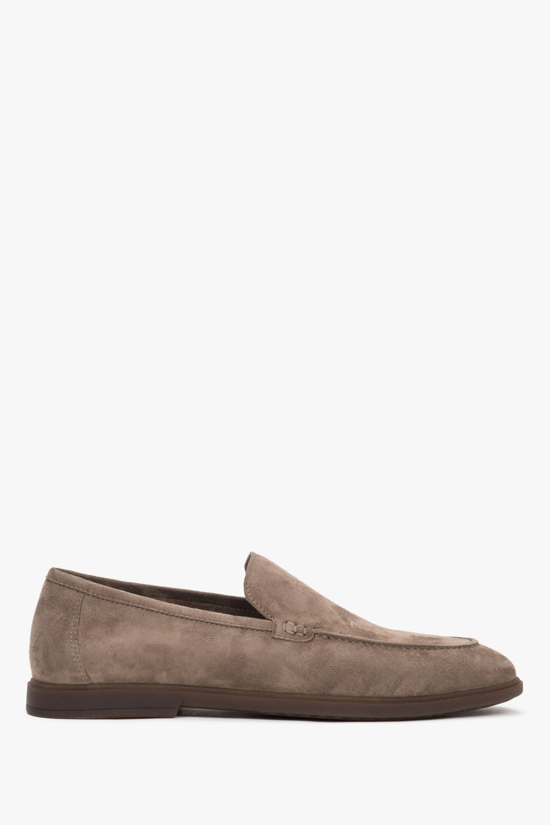 Men's Slim Khaki Loafers in Genuine Velour Estro ER00119402.