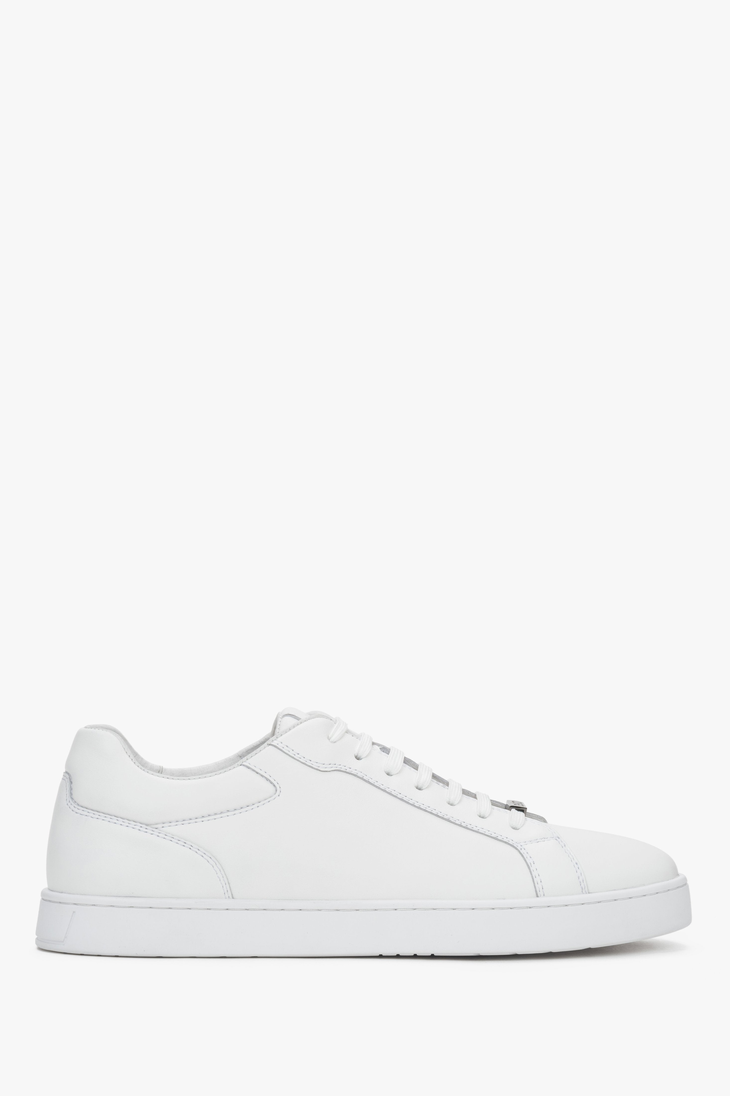 Men’s White Flat Sneakers in Genuine Leather Estro ER00119191.