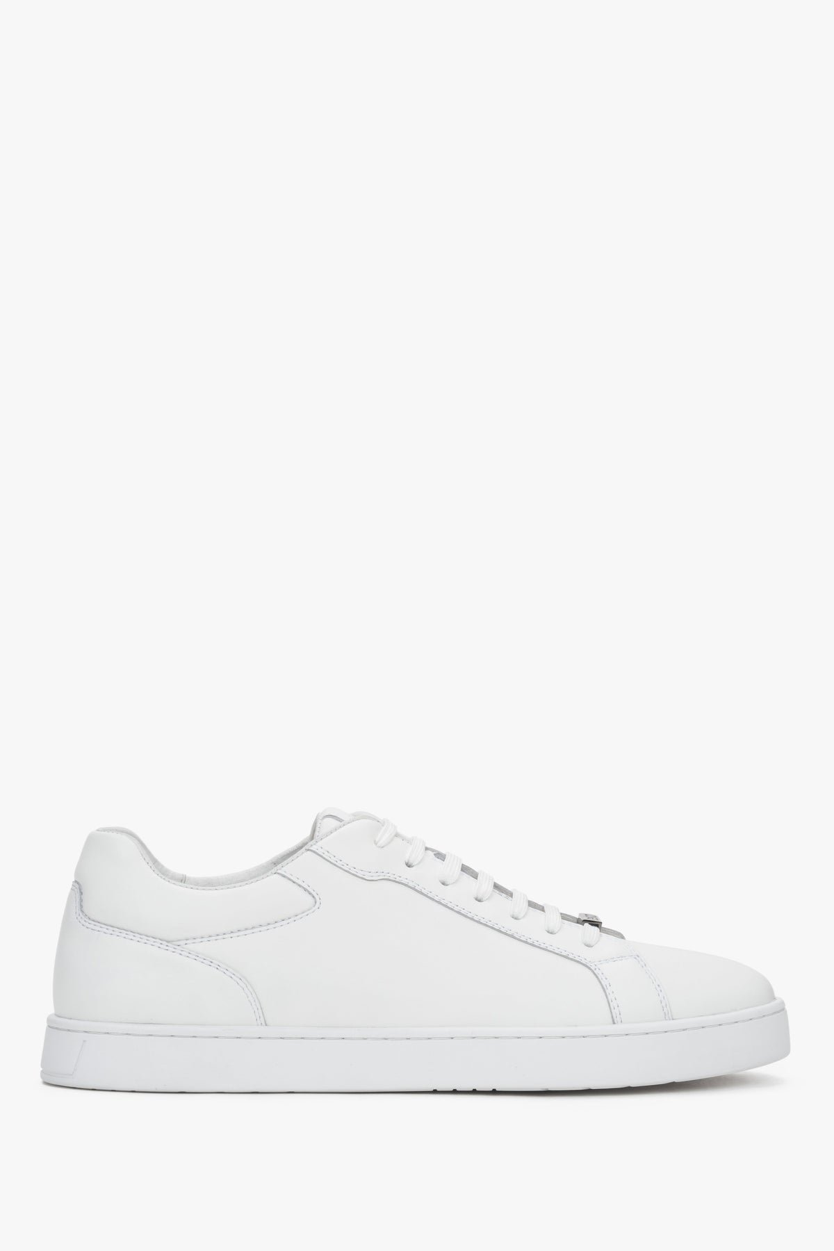 Men’s White Flat Sneakers in Genuine Leather Estro ER00119191.