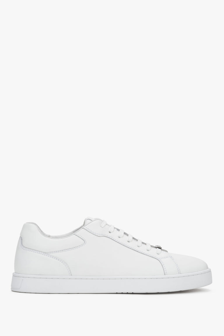 Men’s White Flat Sneakers in Genuine Leather Estro ER00119191.