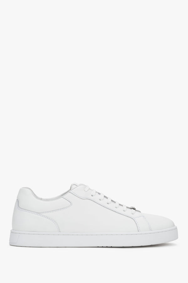 Men’s White Flat Sneakers in Genuine Leather Estro ER00119191.