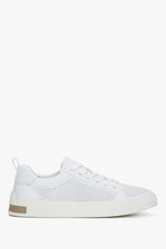 Men’s White Perforated Sneakers in Genuine Leather for Summer Estro ER00116998.