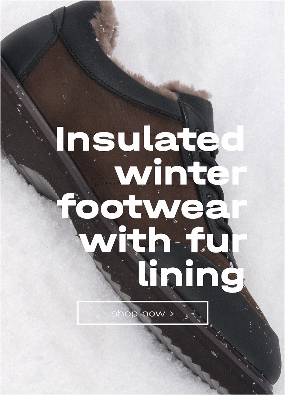 The Estro men's winter collection - fur-lined and insulated shoes.