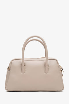 Women's Beige Satchel Bag made of Genuine Leather Estro ER00116837.