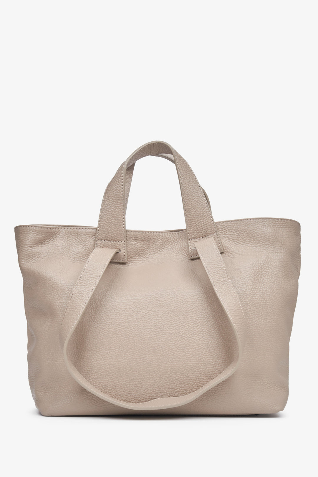 Women's Beige Handbag Genuine Leather Estro ER00111806.