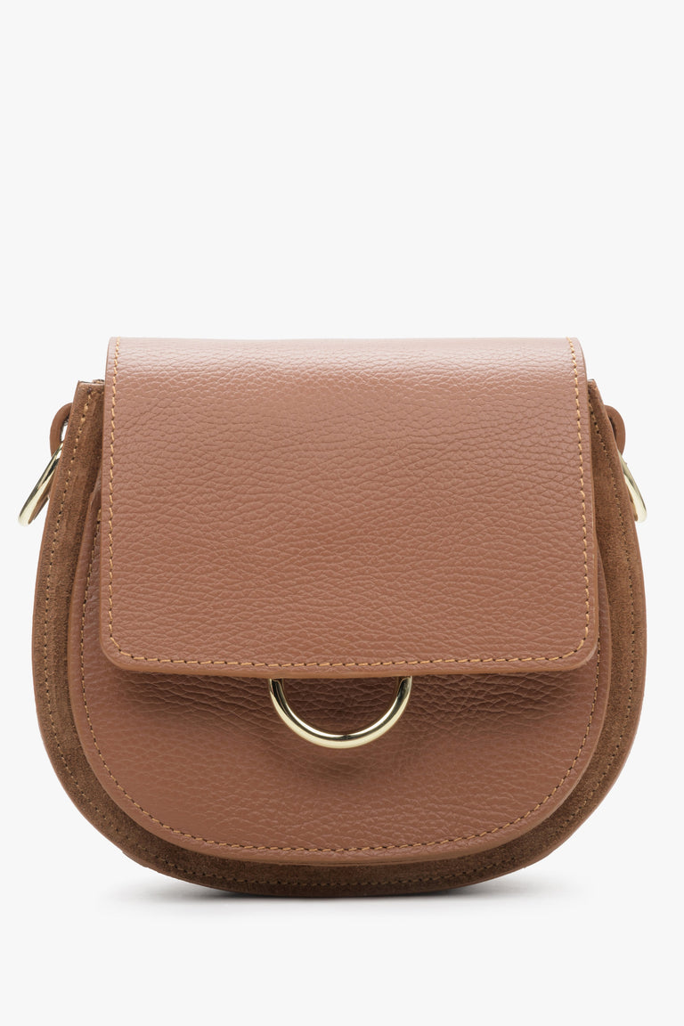 Women's brown crossbody bag made in Italy.