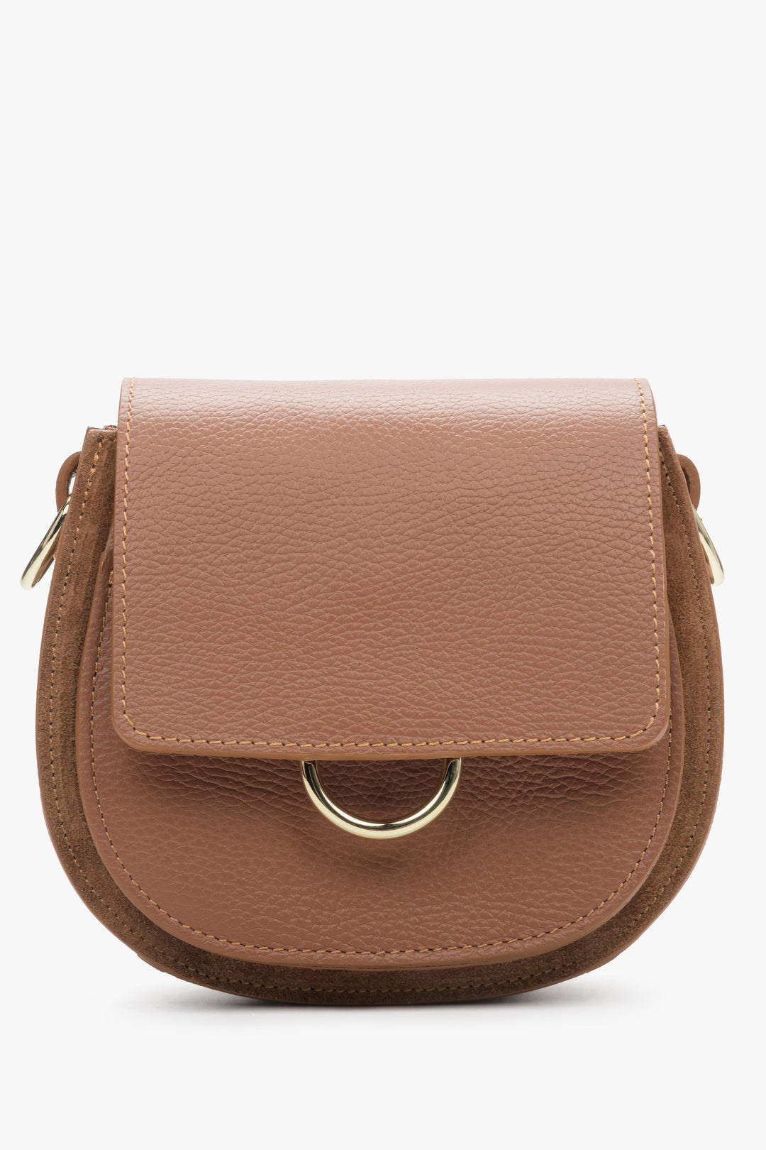Women's brown crossbody bag made in Italy.