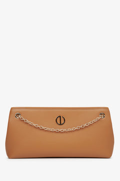 Women's Brown Bag with Gold Chain Estro ER00114938