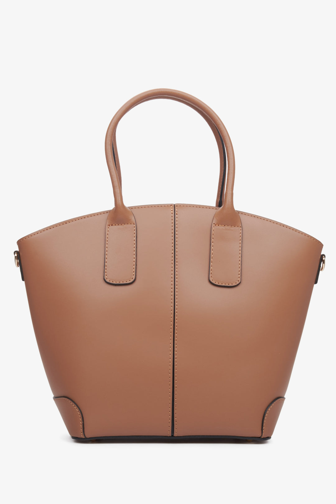 Women's brown shopper bag made of Italian genuine leather by  Estro.