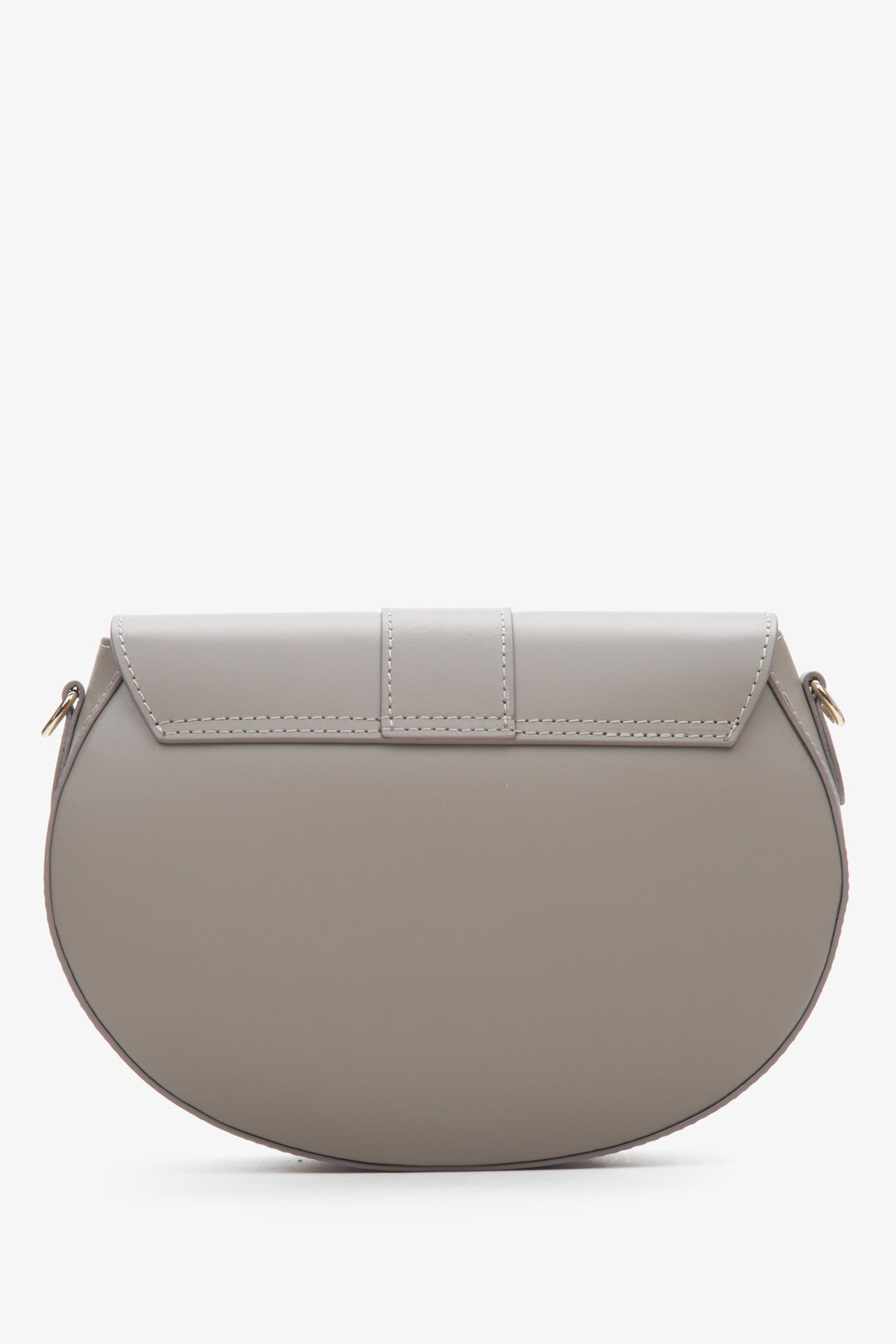 Grey leather handbag Estro - reverse.