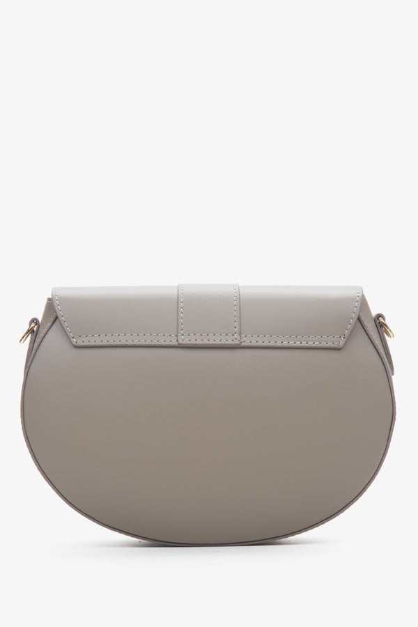 Grey leather handbag Estro - reverse.