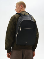 Men's Black Backpack made of Genuine Leather Estro ER00111689.