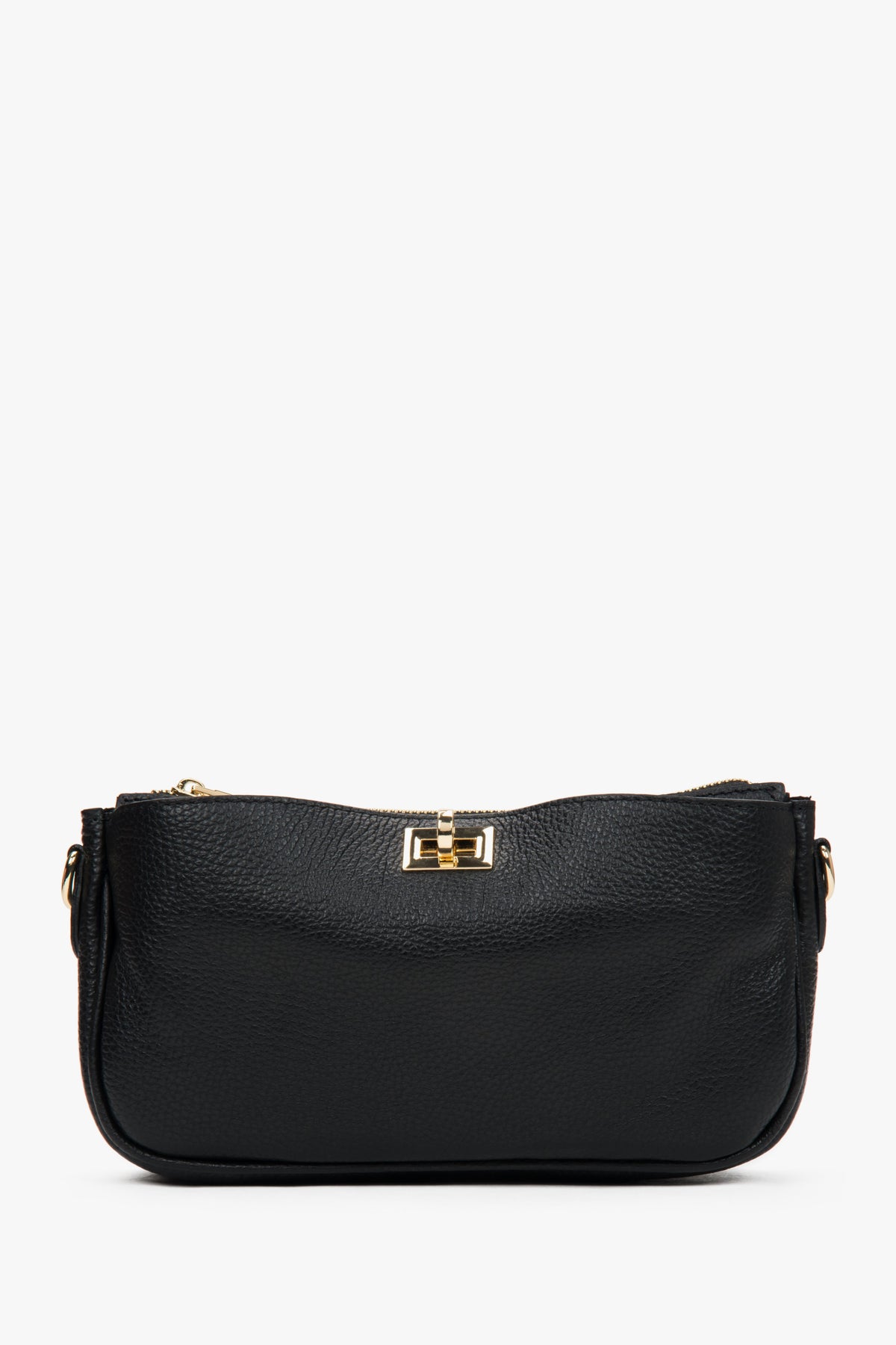 Women's Small Black Crossbody Bag made of Premium Italian Genuine Leather Estro ER00117429.