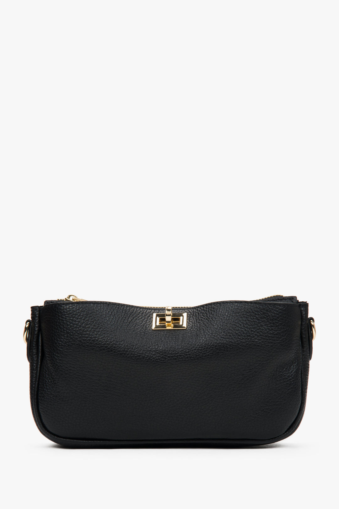 Women's Small Black Crossbody Bag made of Premium Italian Genuine Leather Estro ER00117429.