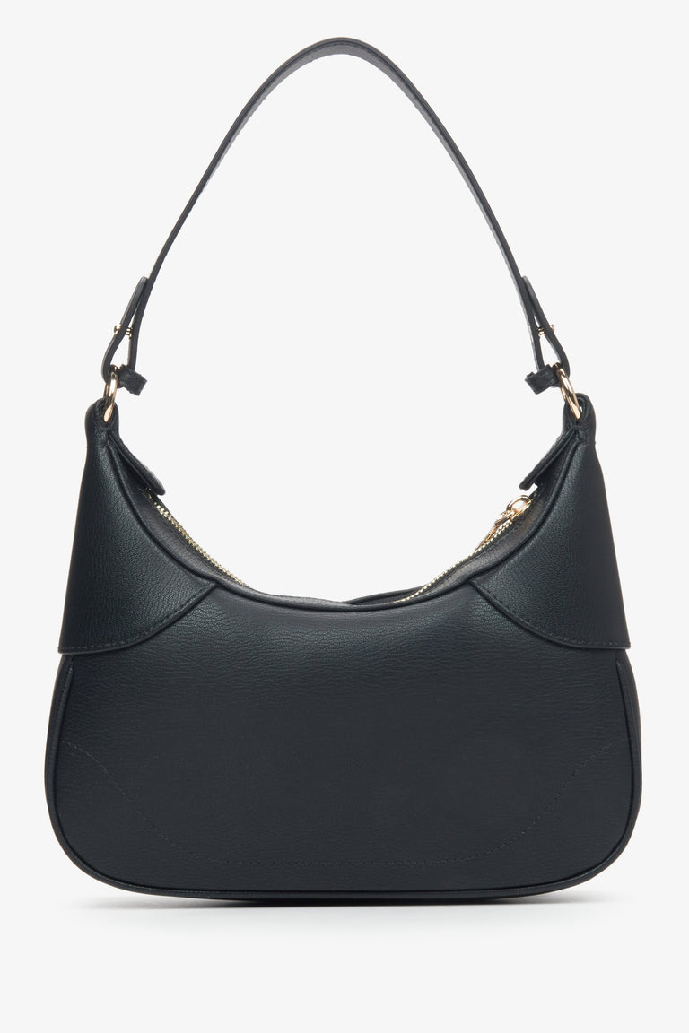 Women's black shoulder bag Estro - reverse.