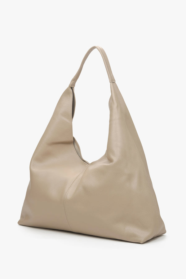 Handmade in Italy sand beige hobo bag Estro.